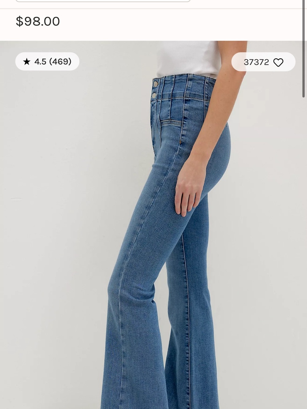 Free People High-Rise Flare Jeans — Medium Blue Denim